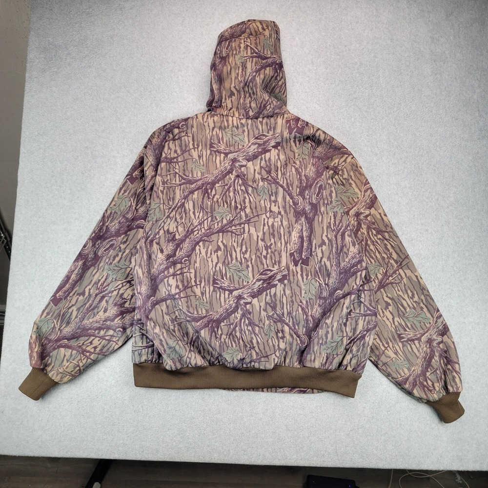 Pella Products Hooded Jacket Mens XL Brown Tree Bark Camo Full Zip Mossy OAK USA - Picture 3 of 9